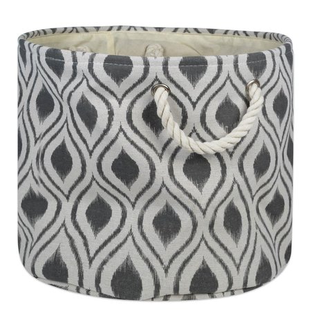 MADE4MANSIONS Round Polyester Bin - Ikat Mineral, Large MA2567221